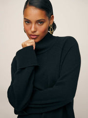 Reformation Tate Regenerative Wool Sweater Dress - Black