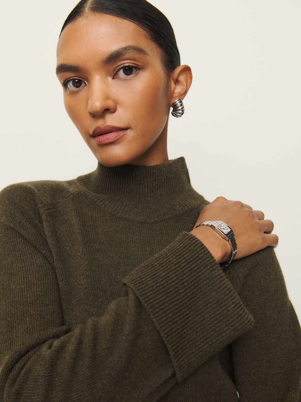 Reformation Tate Regenerative Wool Sweater Dress - Kelp