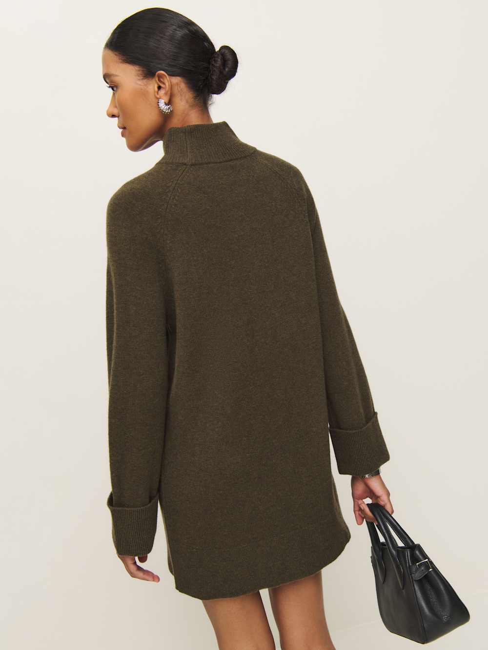 Reformation Tate Regenerative Wool Sweater Dress - Kelp