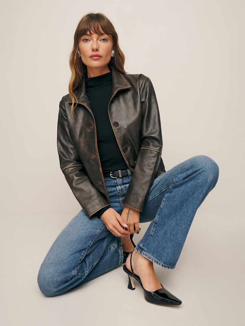 Reformation Natasha Pump - Black Patent