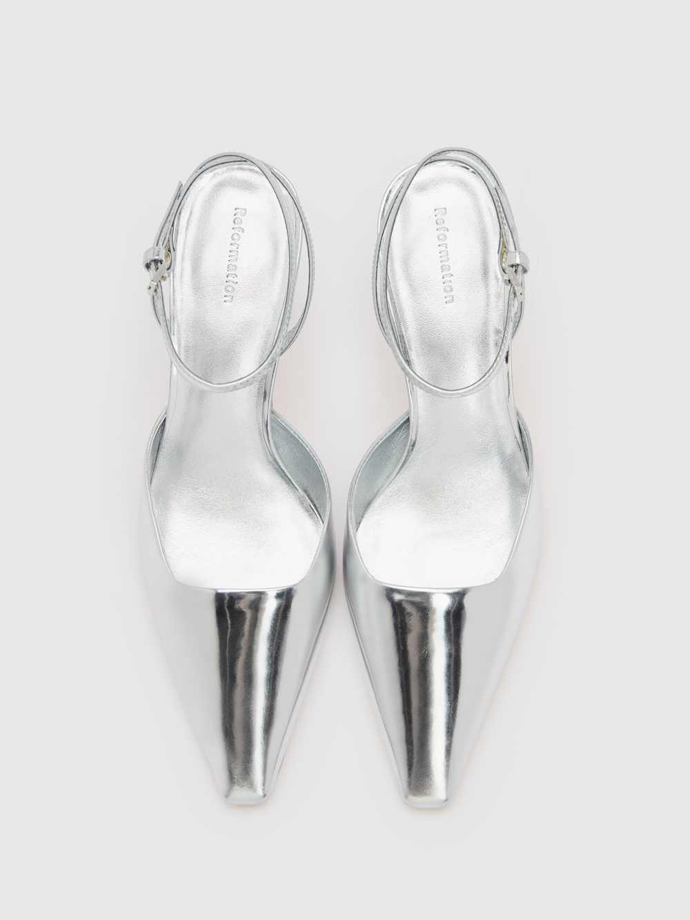 Reformation Natasha Pump - Mirror Metallic