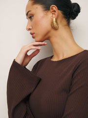 Reformation Miller Knit Top - Cafe