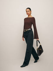 Reformation Miller Knit Top - Cafe