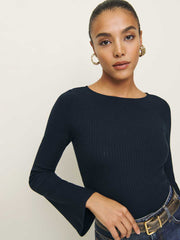 Reformation Miller Knit Top - Midnight