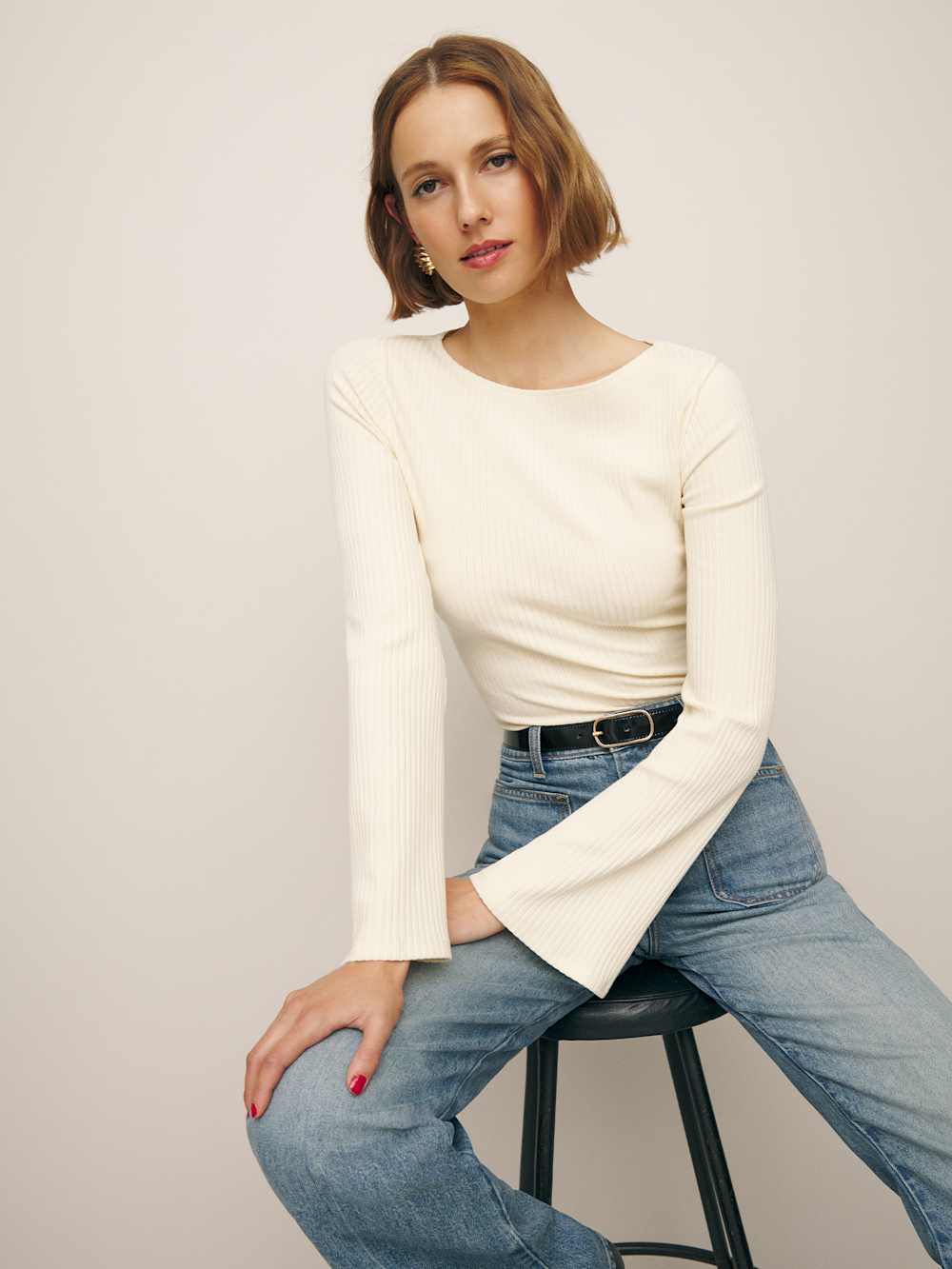 Reformation Miller Knit Top - Sugar