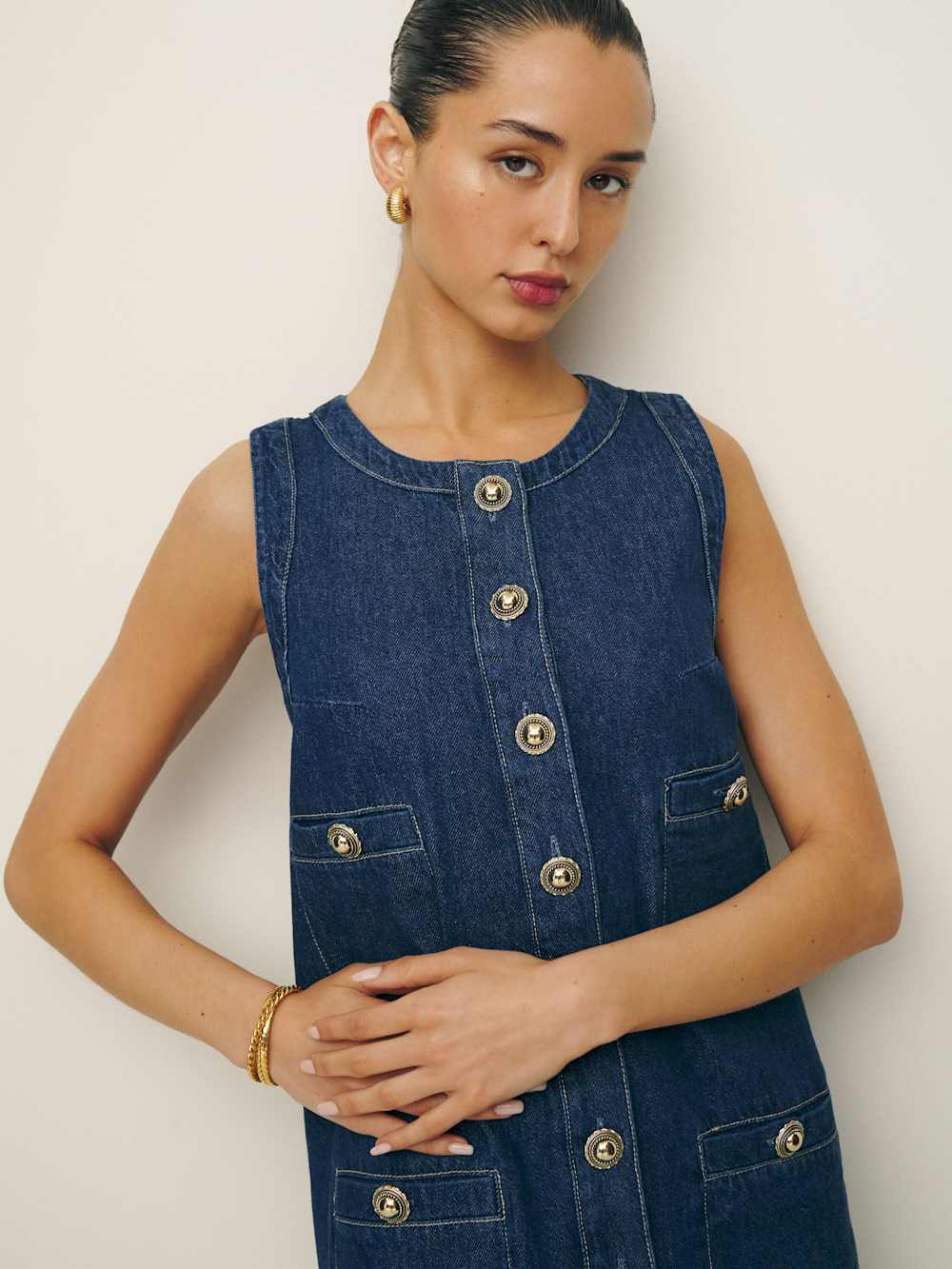 Reformation Tropez Denim Mini Dress - Salinas