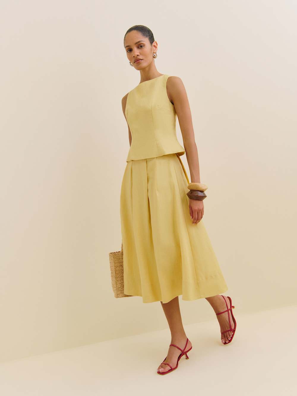 Reformation Moya Linen Two Piece - Sunshine