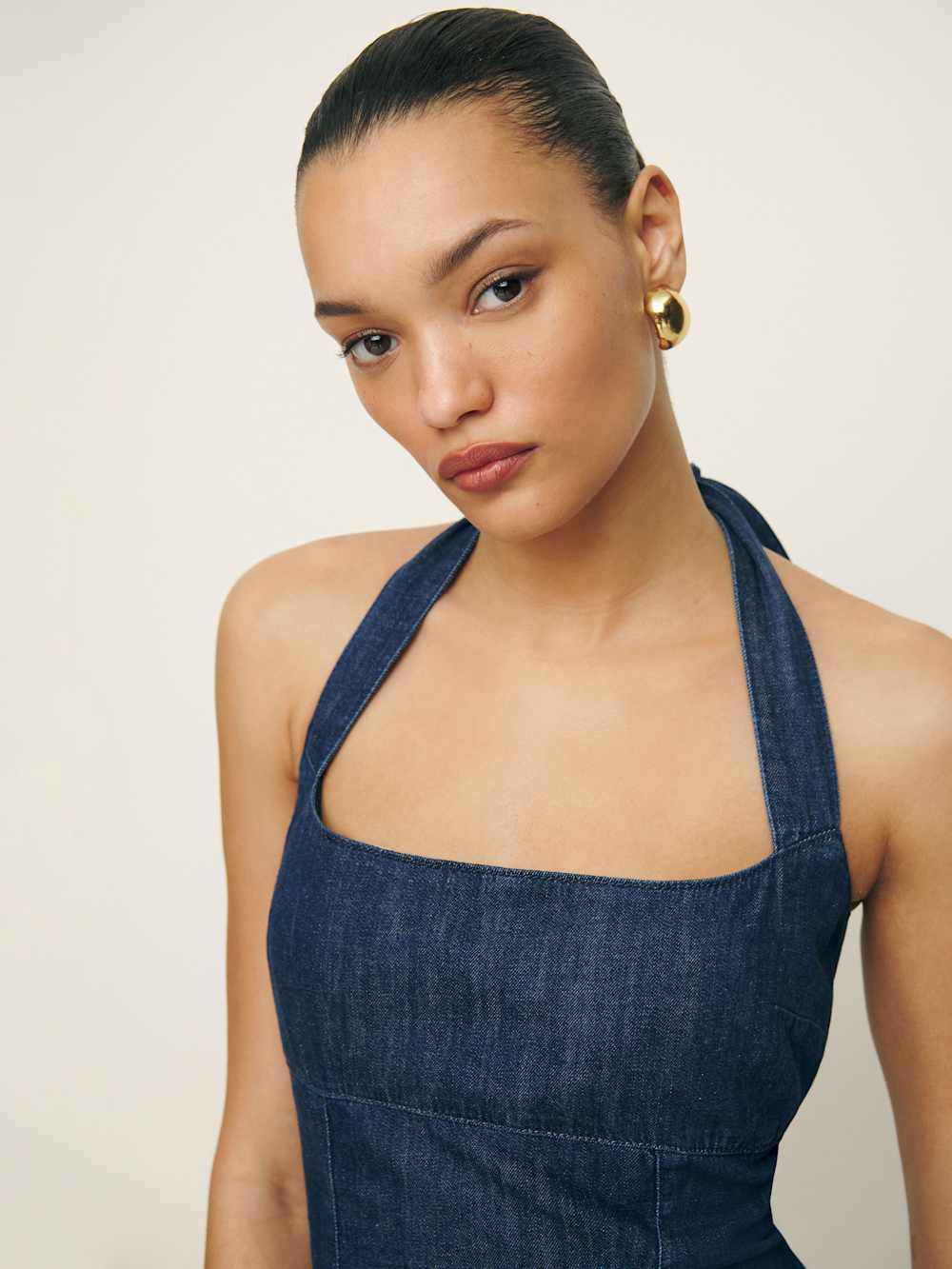 Reformation Isha Denim Mini Dress - Austin