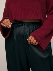 Reformation Olina Silk Pant Es - Black