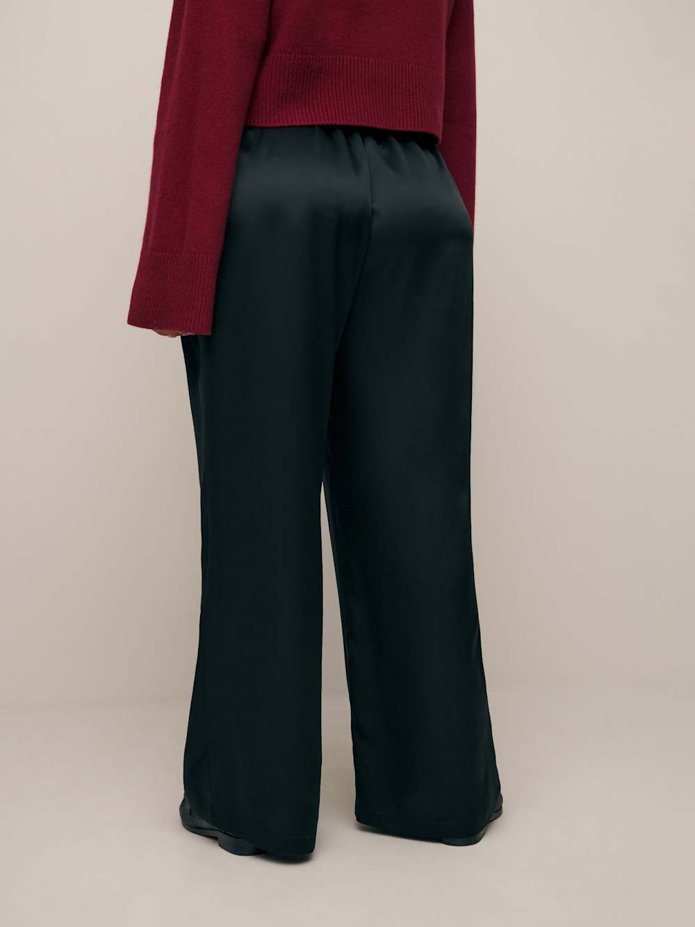 Reformation Olina Silk Pant Es - Black