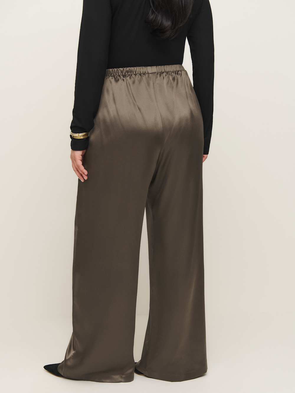 Reformation Olina Silk Pant Es - Morel