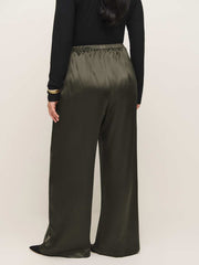 Reformation Olina Silk Pant Es - Pine Tree