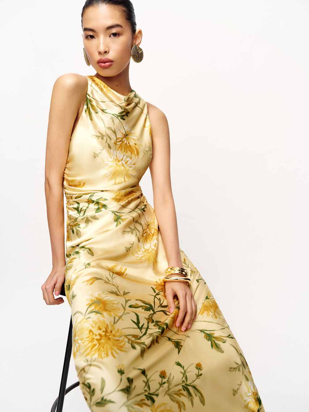 Reformation Anaiis Silk Dress - Honeyglow