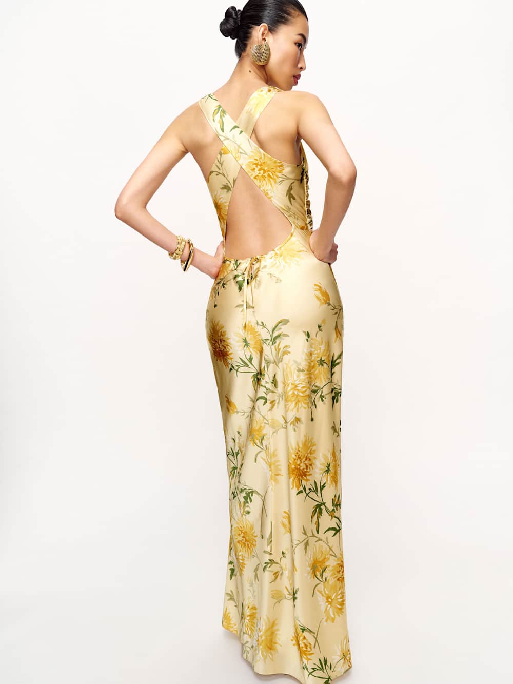 Reformation Anaiis Silk Dress - Honeyglow