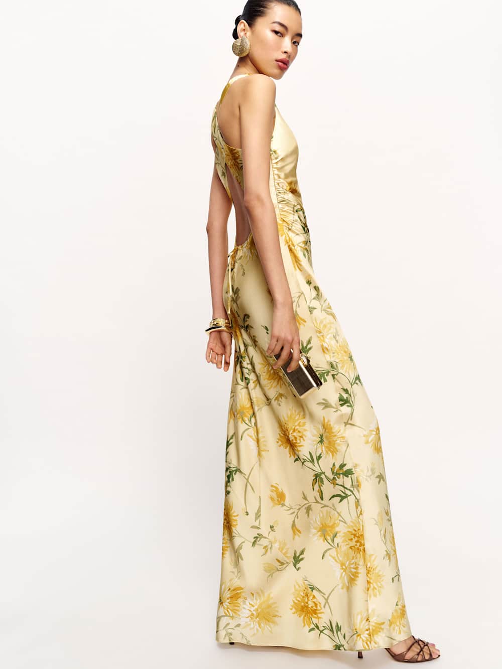 Reformation Anaiis Silk Dress - Honeyglow
