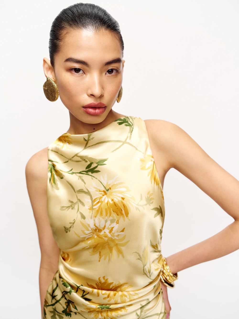 Reformation Anaiis Silk Dress - Honeyglow