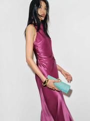 Reformation Anaiis Silk Dress - Hibiscus Tea
