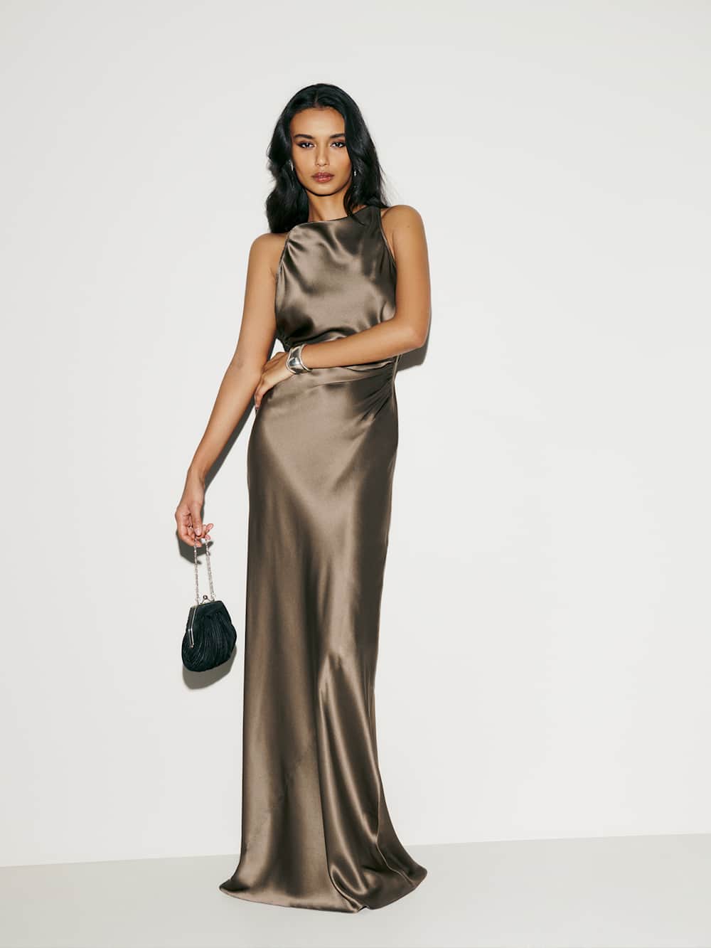 Reformation Anaiis Silk Dress - Morel