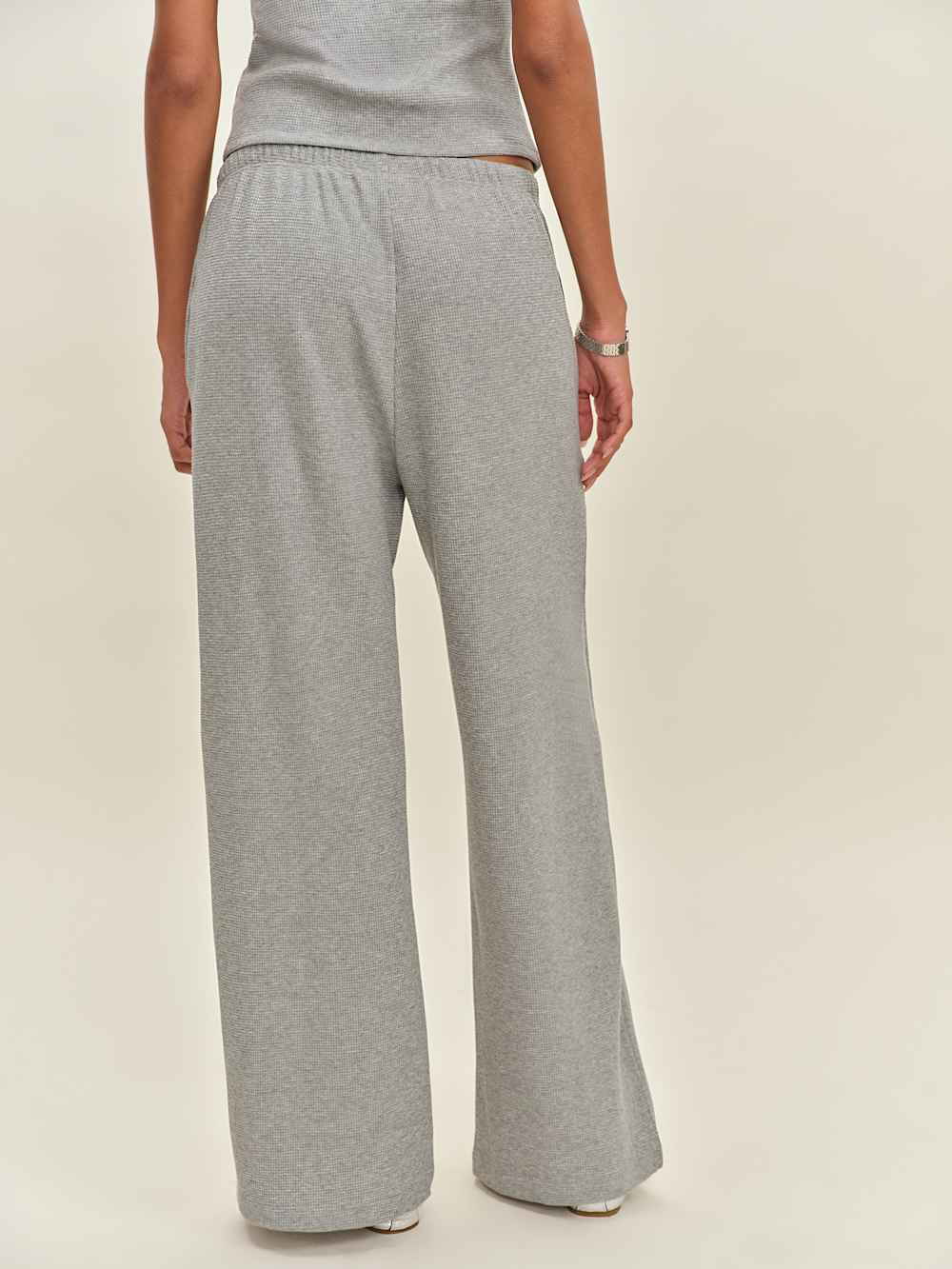 Reformation Olina Knit Pant - Heather Grey Waffle