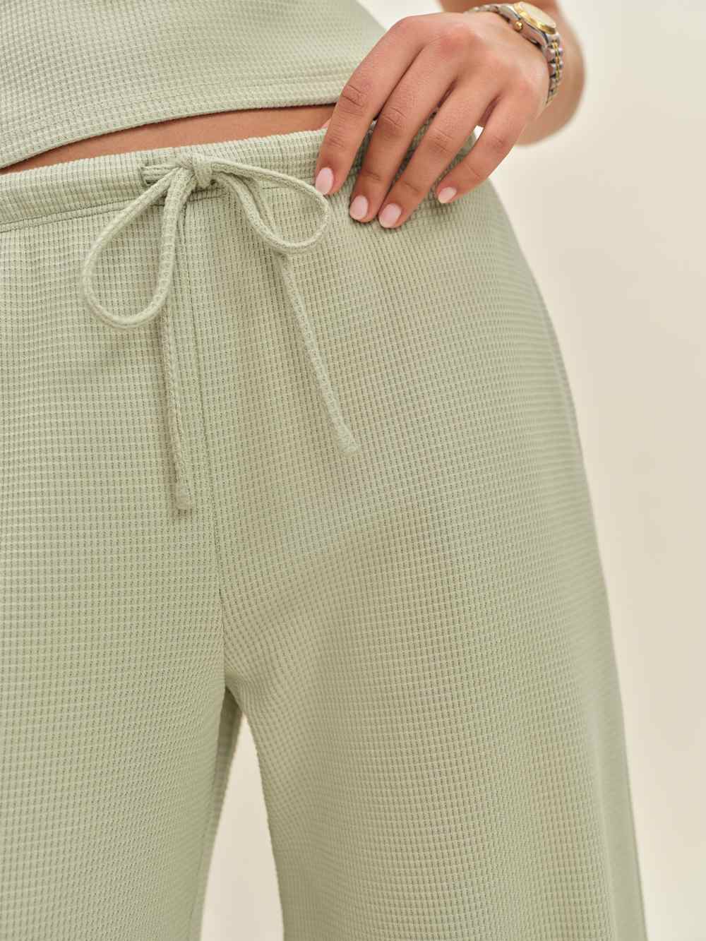 Reformation Olina Knit Pant - Limon Waffle