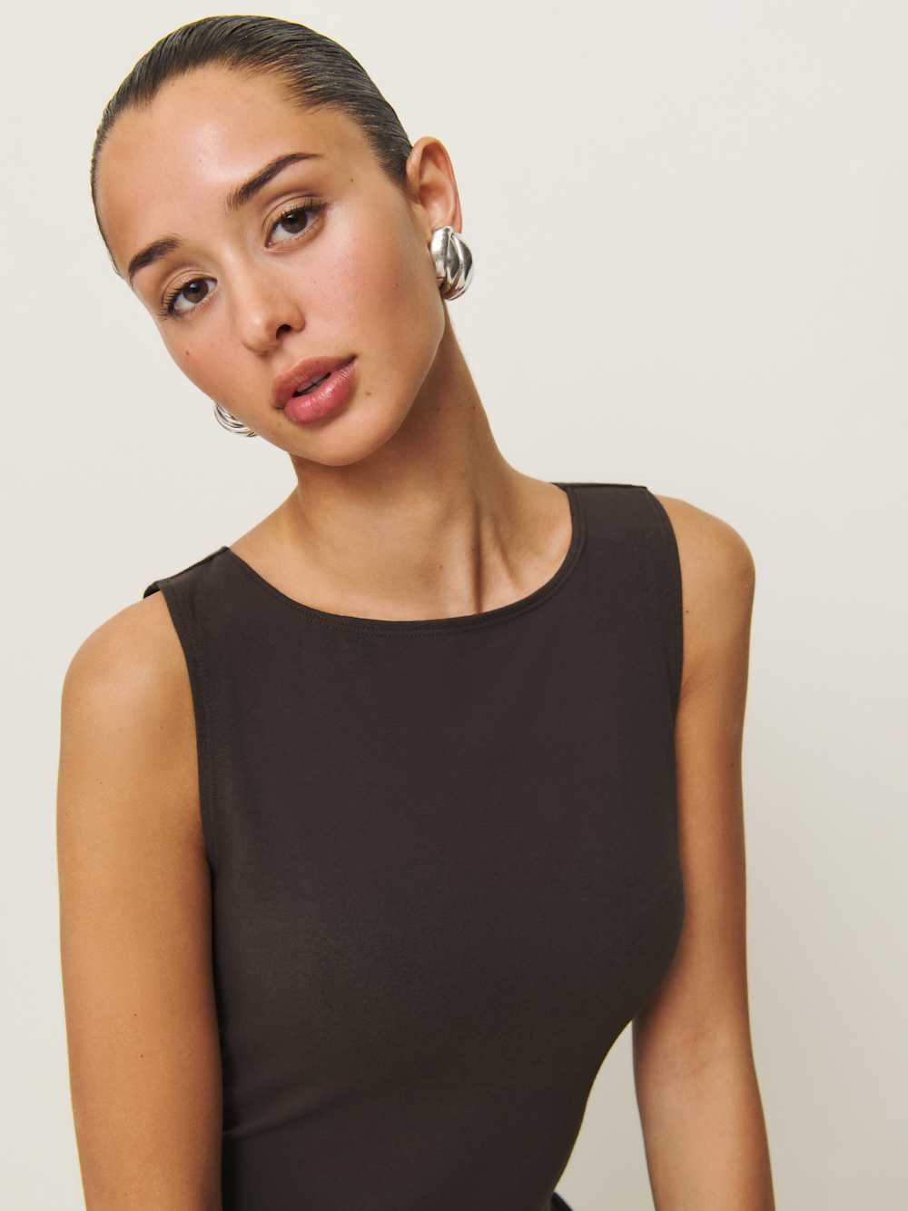 Reformation Defina Knit Dress - Mole