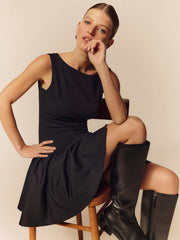 Reformation Defina Knit Dress - Pitch Black