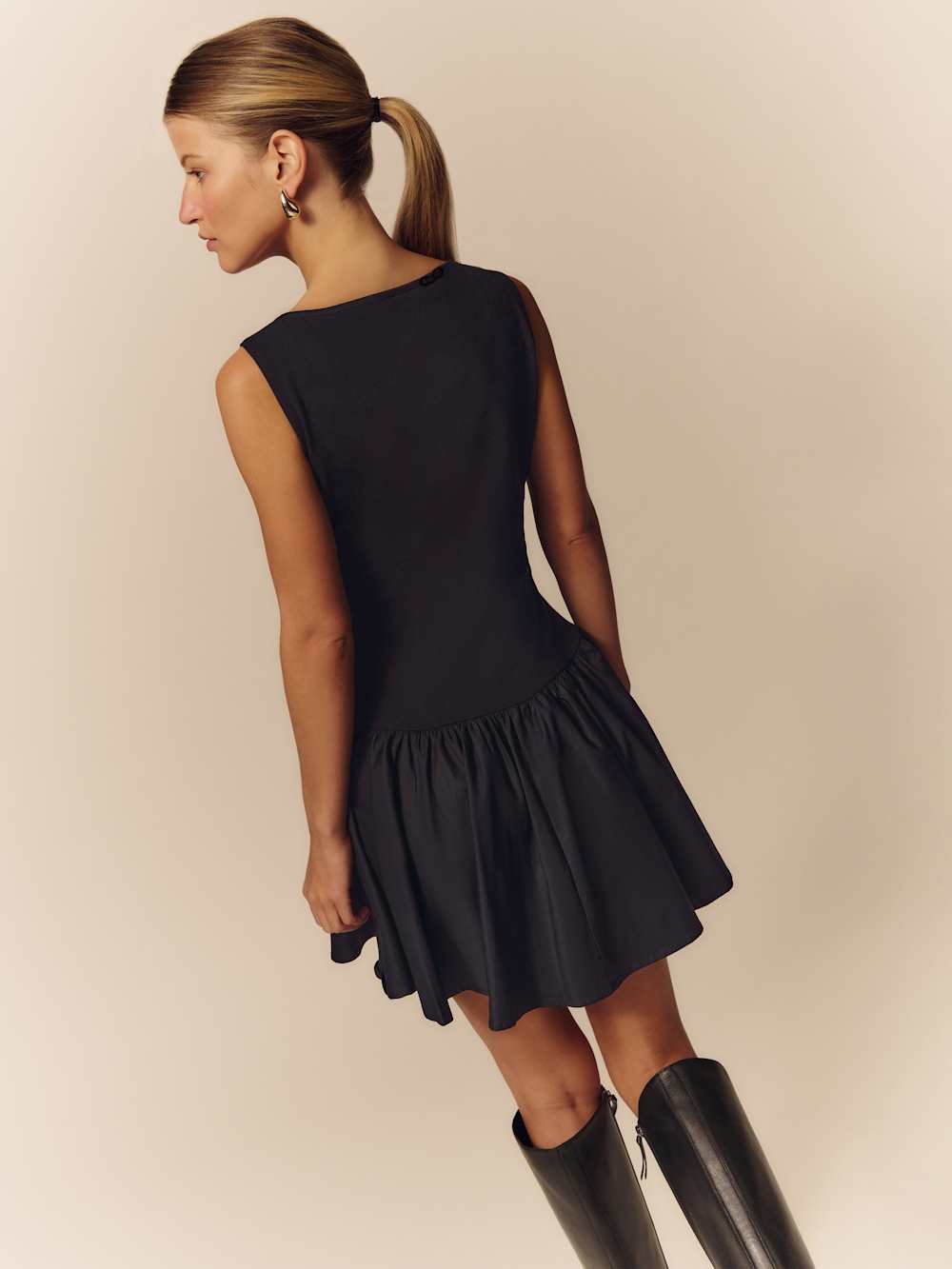 Reformation Defina Knit Dress - Pitch Black