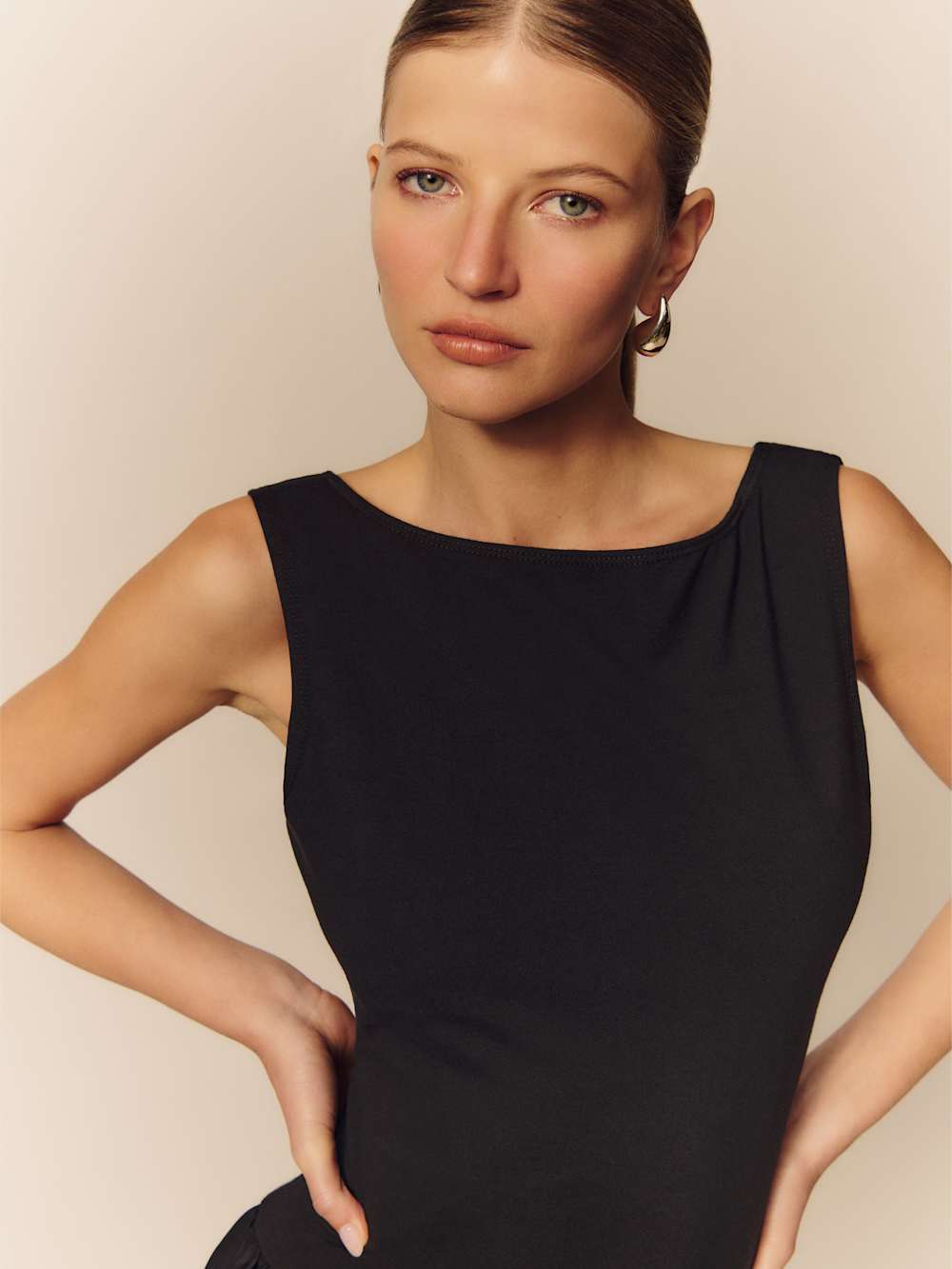 Reformation Defina Knit Dress - Pitch Black