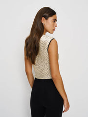 Reformation Cherry Silk Top - Salt And Pepper