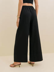 Reformation Fernando Linen Wide Leg Pant - Black