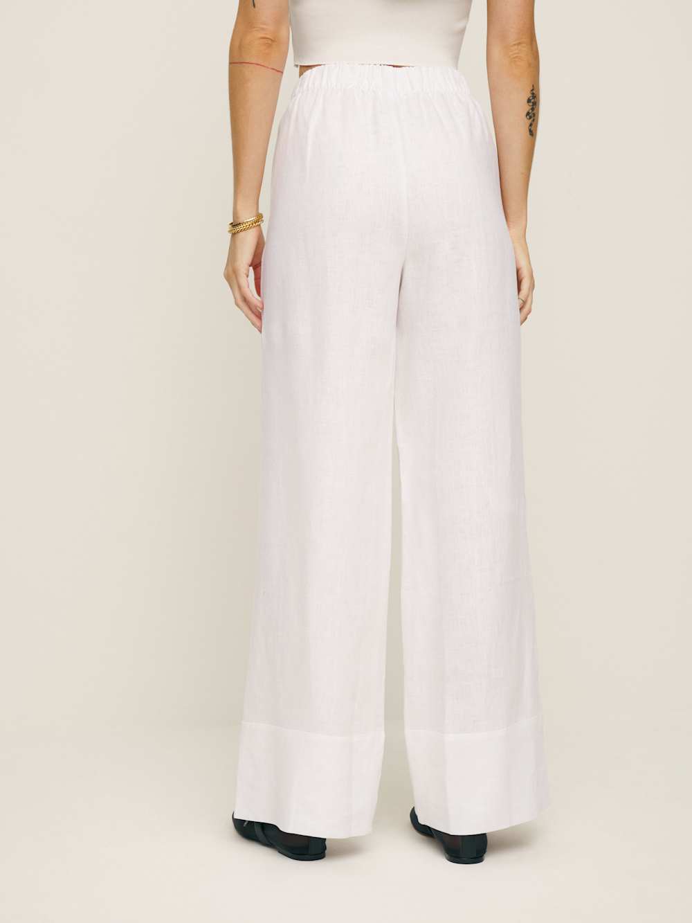Reformation Fernando Linen Wide Leg Pant - White