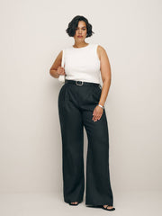 Reformation Alex Linen Pant Es - Black
