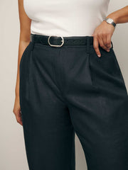 Reformation Alex Linen Pant Es - Black