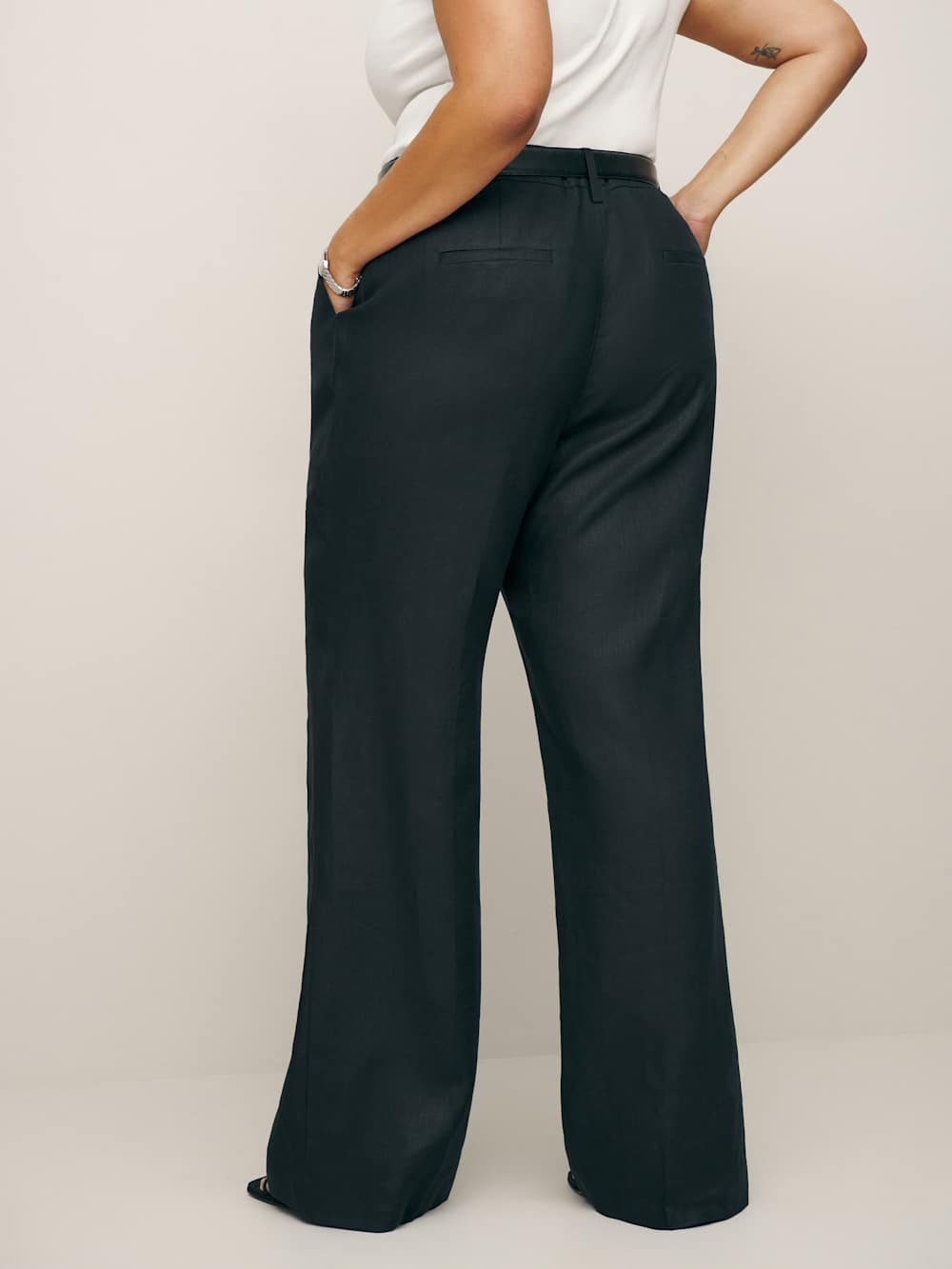 Reformation Alex Linen Pant Es - Black
