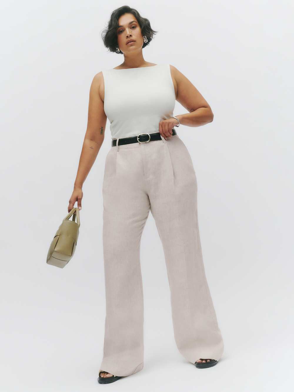 Reformation Alex Linen Pant Es - Oatmeal
