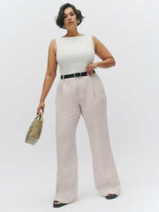 Reformation Alex Linen Pant Es - Oatmeal