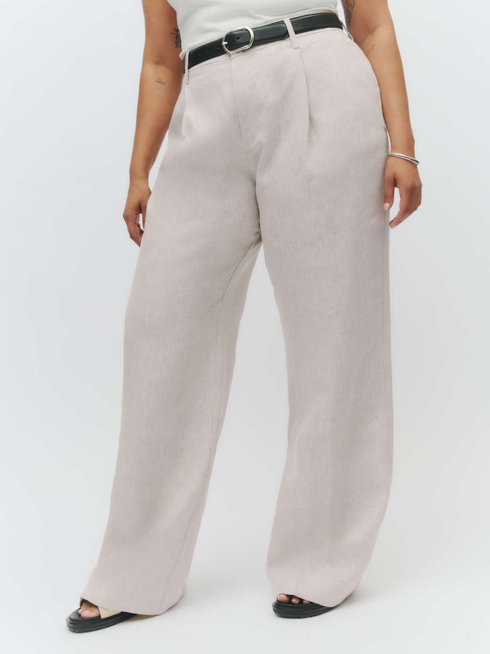 Reformation Alex Linen Pant Es - Oatmeal