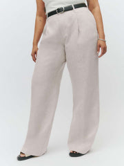 Reformation Alex Linen Pant Es - Oatmeal