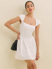 Reformation Oaklyn Linen Dress - White