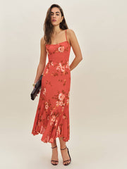 Reformation Aiko Dress - Coral Bloom