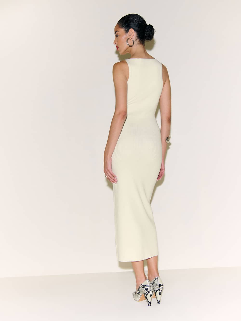 Reformation Dahlia Cotton Sweater Dress - Fior Di Latte