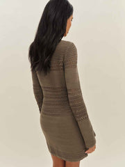 Reformation Inda Open Knit Mini Dress - Shitake