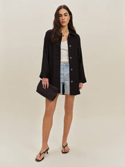 Reformation Irene Linen Jacket - Black