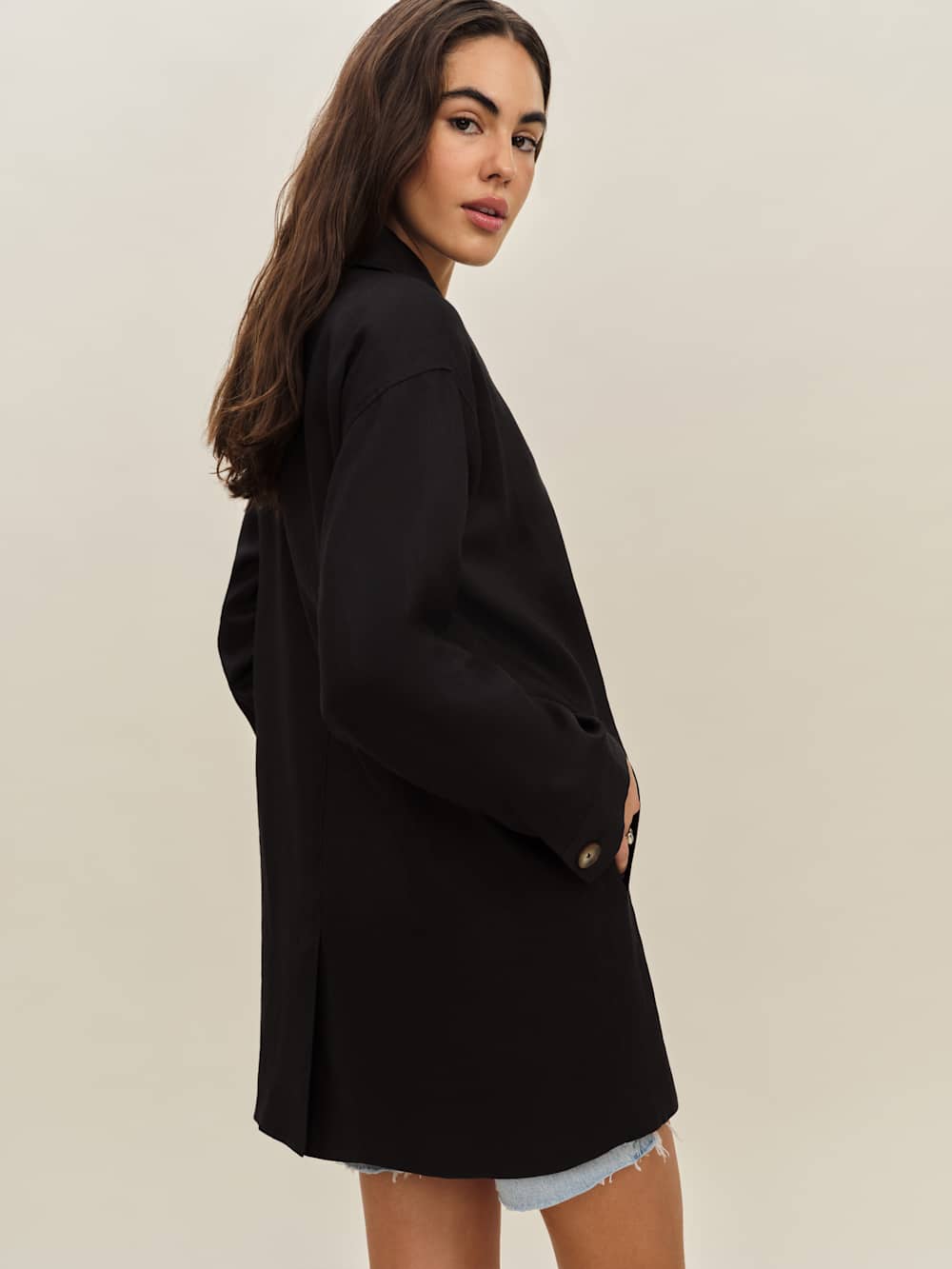 Reformation Irene Linen Jacket - Black