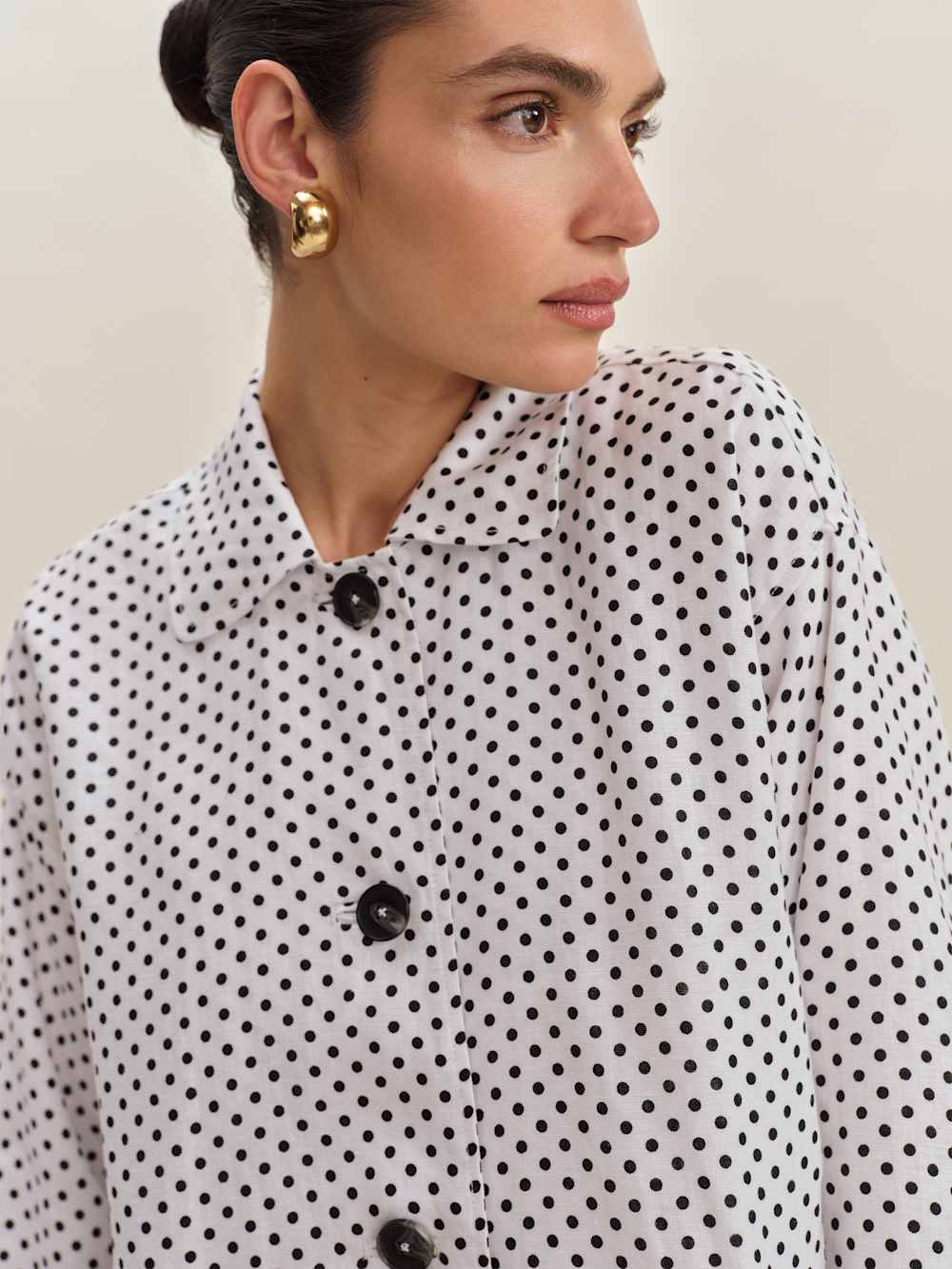 Reformation Irene Linen Jacket - Eclipse Dot