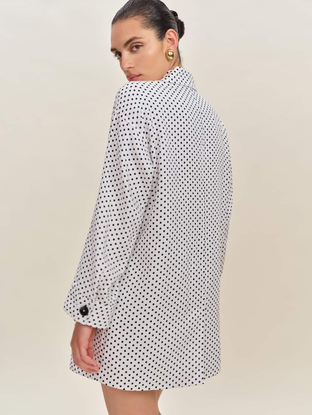 Reformation Irene Linen Jacket - Eclipse Dot