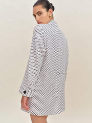 Reformation Irene Linen Jacket - Eclipse Dot