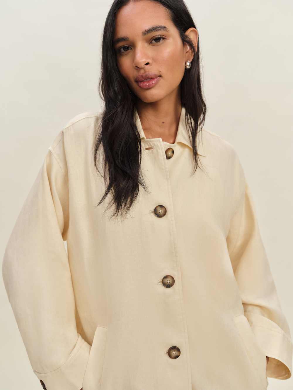 Reformation Irene Linen Jacket - Sugar