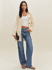 Reformation Irene Linen Jacket - Sugar