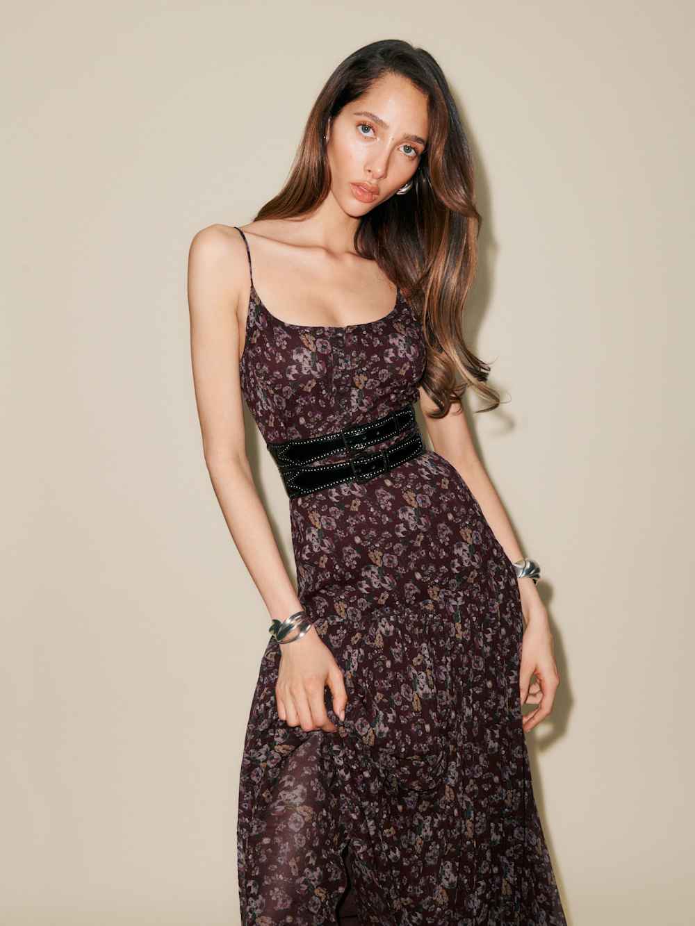 Reformation Sabien Dress - Burgundy Bunch